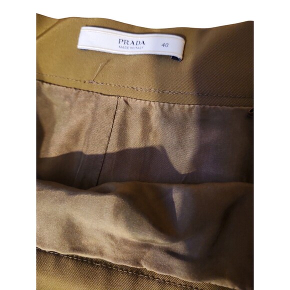 Prada Midi Skirt Women's Size 40 IT (US 2) Minimalist Nylon Pencil Dark Taupe - Picture 5 of 10